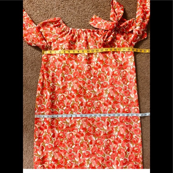 Floral Maxi Dress Size XL Poppy Red🌿Lace Trim🌺Bow Front Casual Eastern Style - Picture 6 of 12